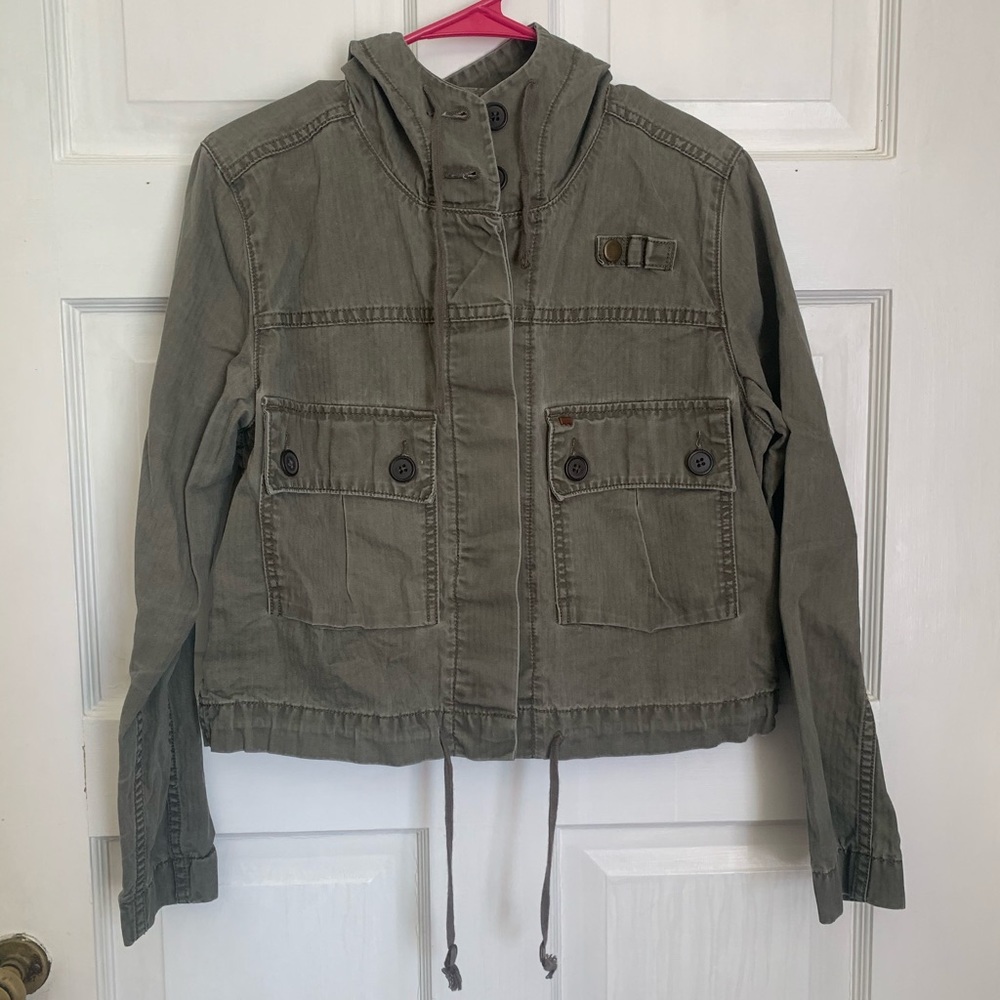 Levi’s Jeans Army Green Button-Up Jacket Large